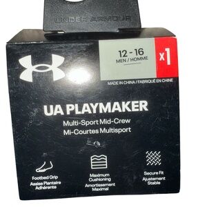 Under Armour Black and Gray Mid-Crew Socks